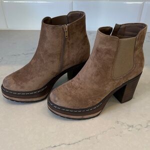 Altar'd State Tan Suede Ankle Booties